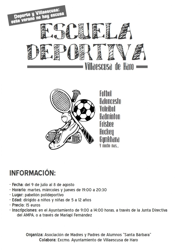 Cartel Escuela Deporte